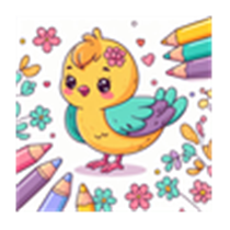 Coloring Book Animal logo