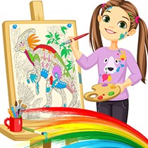 Dinosaurs Coloring Book For Adults and Kids logo