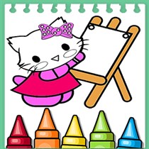 Hello cat Coloring Book logo